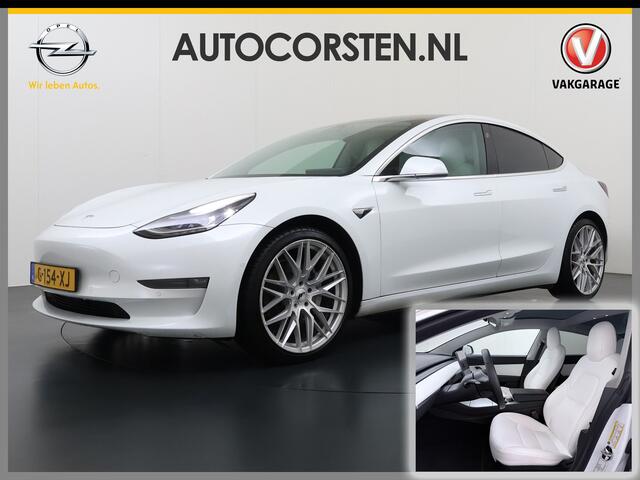Tesla Model 3 Long Range AWD 75kWh Lmv Navi Ecc Leder Panoramadak Adaptive Cruise Control Autopilot S.O.H. 88% Elek.Stoelen+Verwarmd+Memory Premium Audio 4WD Privacy Glas Intel Atom® processor Fabrieksgarantie op Accu en motor tot 27-12-2027 Origineel Nederlandse Auto