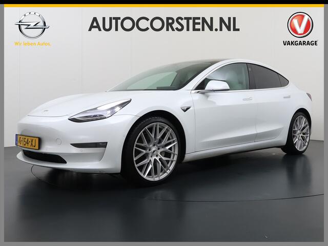 Tesla Model 3 Long Range AWD 75kWh Lmv Navi Ecc Leder Panoramadak Adaptive Cruise Control Autopilot S.O.H. 88% Elek.Stoelen+Verwarmd+Memory Premium Audio 4WD Privacy Glas Intel Atom® processor Fabrieksgarantie op Accu en motor tot 27-12-2027 Origineel Nederlandse Auto