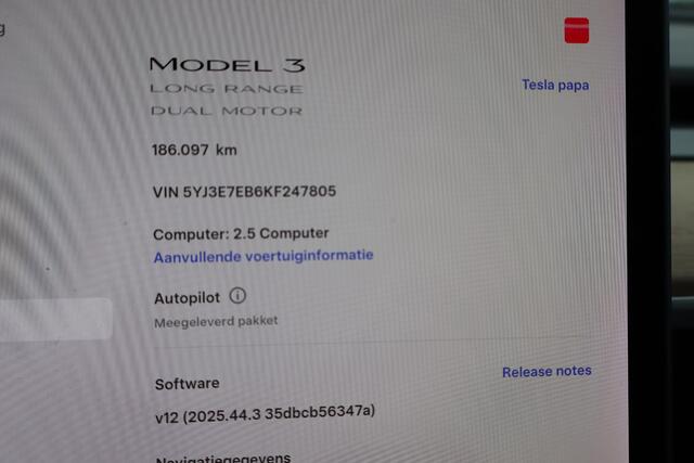 Tesla Model 3 Long Range AWD 75 kWh 85,8% SOH, Autopilot computer 2.5, Cruise control, 360 Camera, Panoramadak,