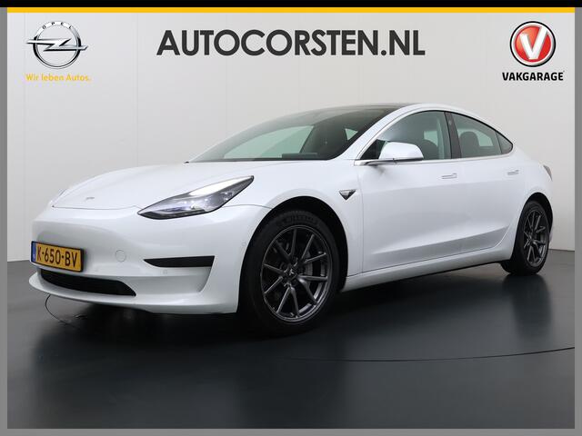 Tesla Model 3 SR Plus 325PK Lmv 18" AutoPilot FSD-3 Leder Pano-dak Adaptive-Cruise Camera's Elektr.-Stuur+Stoelen+Spiegels+Geheugen+Easy-Entry+Verwarmde stoelen Park assistent Pdc WIFI Lane-Assist Speed-Assist Navi LED Comfortstoelen ACC DAB Voorverwarmen interieur via