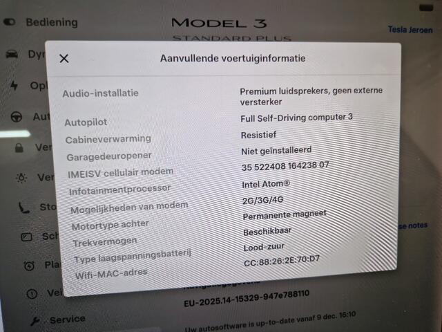 Tesla Model 3 Standard RWD Plus 60 kWh, soh 85.6 % inruil/fin mogelijk