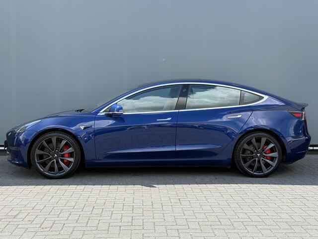 Tesla Model 3 BWJ 2020 Performance 463 PK AWD 75 kWh CAMERA | LEDER | PANORAMA | LMV | CLIMA | CRUISE | BLUETOOTH | NAVI | KEYLESS | STOELVERW. | MULTIFUNCT. STUUR