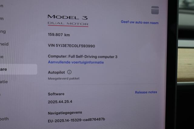 Tesla Model 3 Performance AWD 75 kWh 89,8% SOH, Autopilot computer 3, Lichtmetalen wielen, Lederen interieur, 360 Camera, Panoramadak