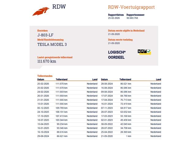 Tesla Model 3 SR+ 325PK AutoPilot Leer Pano-Dak Adaptive Cruise Camera's Elektr.-Stuur+Stoelen+Spiegels+Geheugen+Easy-Entry+Verwarmde stoelen Park assistent Pdc WIFI Ecc Lane-Assist Speed-Assist Ecc Navi Led DAB Voorverwarmen interieur via App Keyless One-Pedal-Drive S