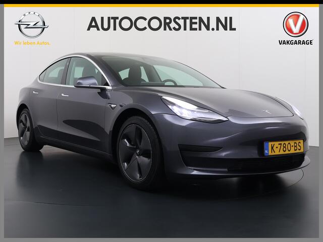 Tesla Model 3 SR+ 325PK LFP-Accu Trekhaak AutoPilot Leer Pano-Dak Adaptive Cruise Lmv 18" Camera's Elektr.-Stuur+Stoelen+Spiegels+Geheugen+Easy-Entry+Verwarmde stoelen Park assistent Pdc WIFI Ecc Lane-Assist Speed-Assist SOH 87% Ecc Navi Led DAB Voorverwarmen interieur