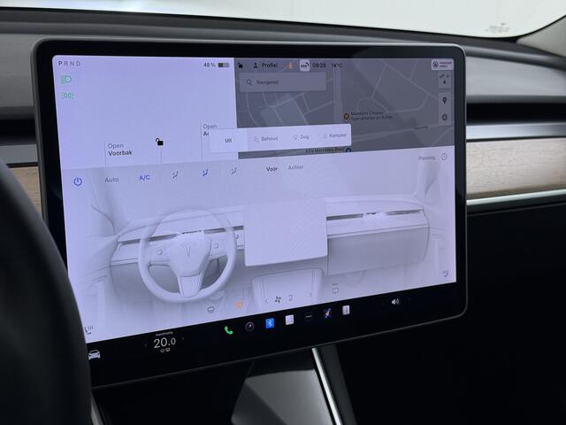 Tesla Model 3 SR+ 325PK LFP-Accu Trekhaak AutoPilot Leer Pano-Dak Adaptive Cruise Lmv 18" Camera's Elektr.-Stuur+Stoelen+Spiegels+Geheugen+Easy-Entry+Verwarmde stoelen Park assistent Pdc WIFI Ecc Lane-Assist Speed-Assist SOH 87% Ecc Navi Led DAB Voorverwarmen interieur