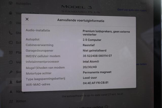 Tesla Model 3 Standard RWD Plus 60 kWh 85,4% SOH, Autopilot computer 2.5, 360 Camera, Auto moet nog gereinigd worden!