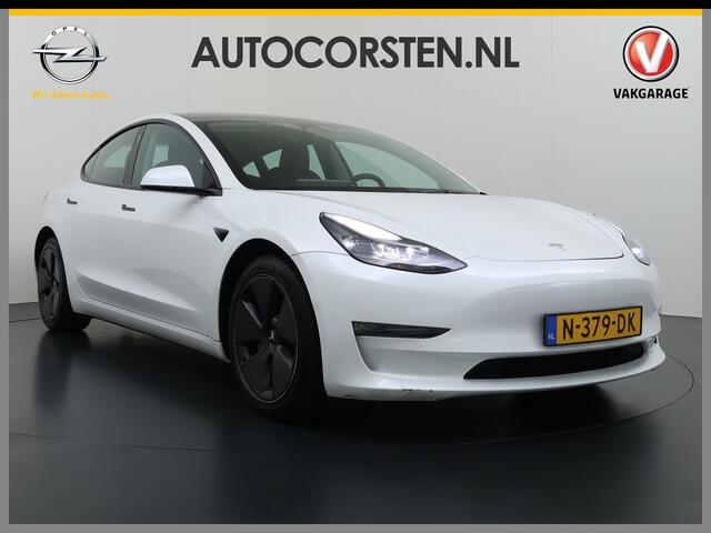 Tesla Model 3 Long Range AWD 75kWh FACELIFT Trekhaak Warmtepomp FSD-3 Hardware Stuur+Stoelverwarming AutoPilot Leder Panoramadak Adaptive-Cruise Camera's Elektr.-Stuur+Stoelen+Spiegels+Geheugen+Easy-Entry Park assistent Pdc WIFI Lane-Assist SOH 90% Lmv Navi LED DAB Voo