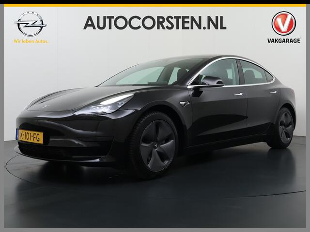 Tesla Model 3 Standard RWD Plus 60 kWh Trekhaak LFP ACCU dus 100% laden AutoPilot Leer Pano-Dak Adaptive-Cruise Camera's Elektr.-Stuur+Stoelen+Spiegels+Geheugen+Easy-Entry+Verwarmde stoelen Park assistent Pdc WIFI Lane-Assist Speed-Assist Navi LED DAB Voorverwarmen Key