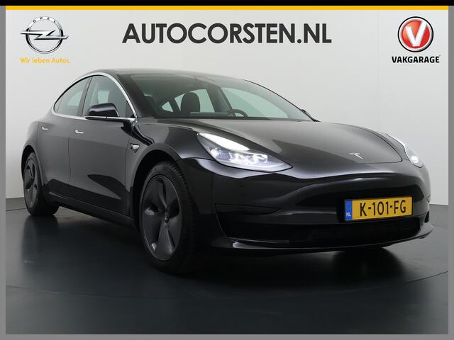 Tesla Model 3 Standard RWD Plus 60 kWh Trekhaak LFP ACCU dus 100% laden AutoPilot Leer Pano-Dak Adaptive-Cruise Camera's Elektr.-Stuur+Stoelen+Spiegels+Geheugen+Easy-Entry+Verwarmde stoelen Park assistent Pdc WIFI Lane-Assist Speed-Assist Navi LED DAB Voorverwarmen Key