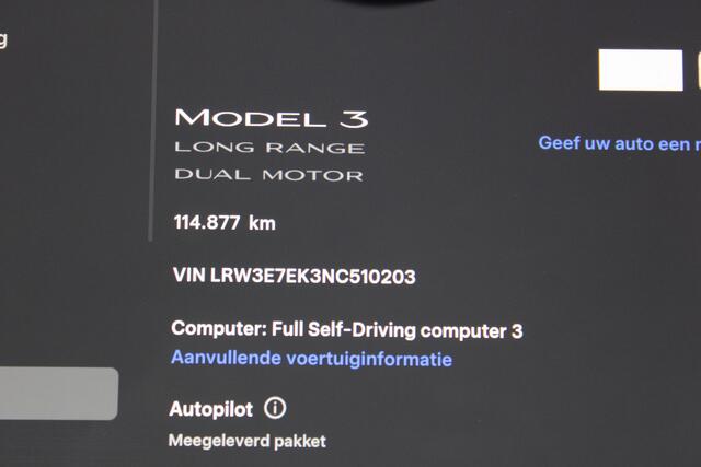 Tesla Model 3 Long Range AWD 75 kWh SOh 91.1% AUTO PILOT 3 PANO LEER 114000KM!!!