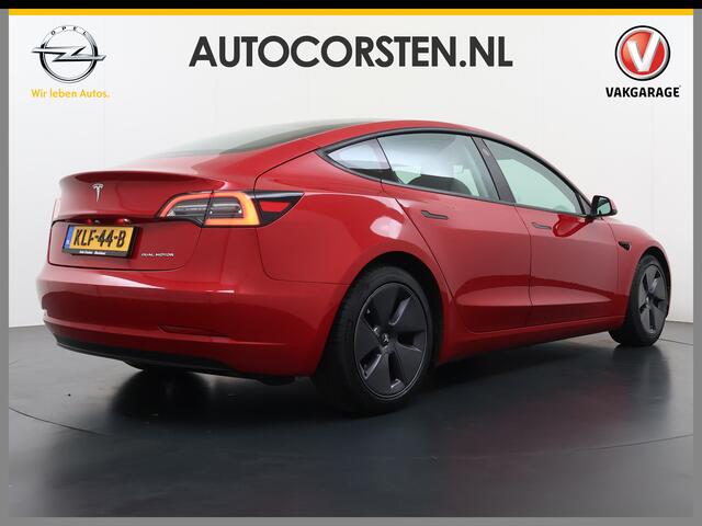 Tesla Model 3 Long Range AWD 75kWh Facelift Warmtepomp Elek.Achterklep Draadloze Tel.lader Leder Panoramadak Adap.Cruise Camera's Navi Ecc Stoel+Achterbankverwarming Intel Atom® Lmv Lane Assist Dodehoekwaarschuwing Keyless Elek.Stoelen+Memory Google®-Maps Fabrieksgaran
