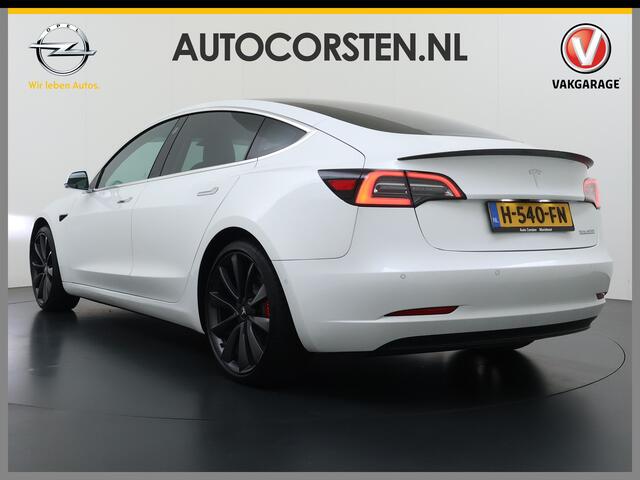 Tesla Model 3 Performance 513PK AWD **FSD** Panoramadak Navi Camera's Leder Stoelverwarming Navi Ecc Adap.Cruise Pdc Led Lmv 20" Google-Maps Elek.Stoelen+Memory Remote App Bediening Premium Audio