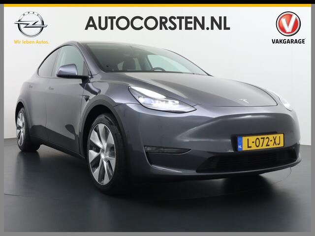 Tesla Model Y Long Range AWD 75kWh Trekhaak Warmtepomp Navi Ecc Leder Camera Privacy Glas Matrix-Led Keyless Stoel+stuurverwarming 1.600 kg Trekgewicht 1e Eigenaar Garantie Batterij en aandrijflijn jaar/192.000km vanaf nieuw