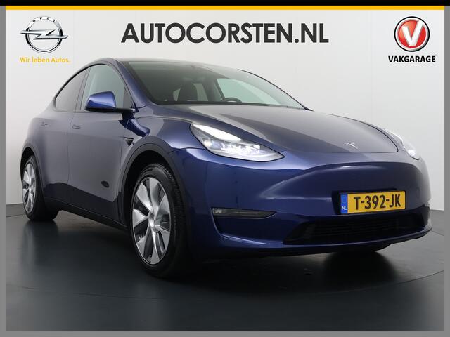 Tesla Model Y Long Range AWD 514pk SOH 92% Trekhaak Warmtepomp Leder Panoramadak Matrix-LED Autopilot Elektr.Stuur+Stoel+Verwarmd Navi Ecc Premium Audio Keyless Priv.Glass Camera's Elektr.AchterKlep Parkeer Assistent Sentry-Mode Privacyglas Bluetooth Dodehoek detector 