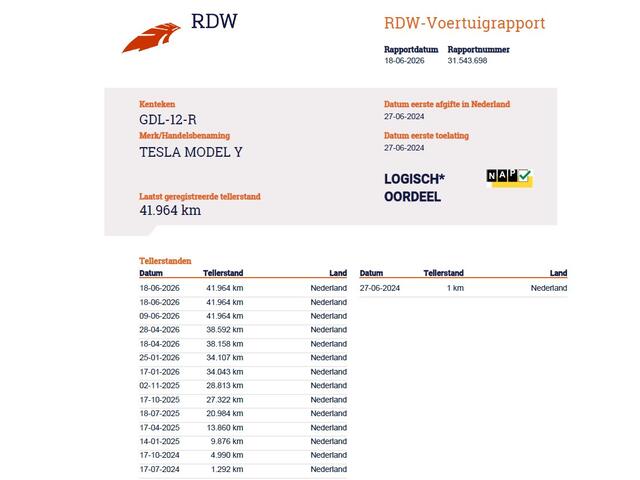 Tesla Model Y **RWD** Long Range 75kWh SOH 95% Lmv 20" Ivoor Leder Warmtepomp FSD-4 Computer Elek.Stoelen+Memory Panoramadak Navi Camera's Ecc Stoel+Achterbank+Stuurverwarming Adap.Cruise Elek.Achterklep Privacy Glas Led AMD Ryzen(TM) Fabrieksgarantie tot 27-6-2028 Gar