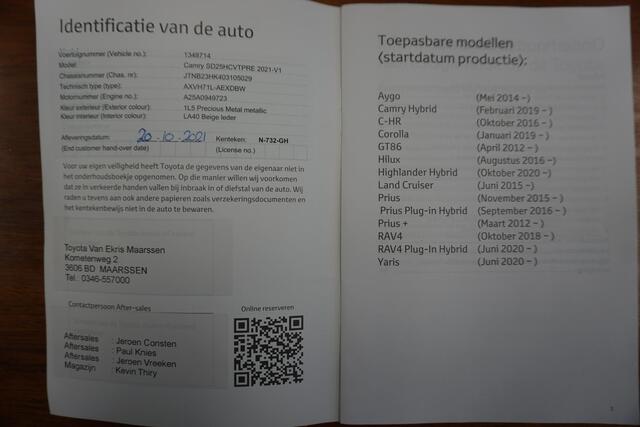 Toyota CAMRY 2.5 Hybrid Premium|100% Dealeronderhouden|1e Eig.| Geen import.