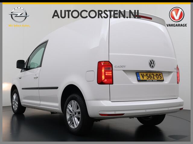 Volkswagen CADDY 2.0TDI Automaat Airco Navi Cruise Control Comfort-Stoelen Pdc Bluetooth Lmv Euro 6 L1H1 BMT Highline Achterklep Schuifdeur Zijruit Betonplex Vloer Lat om Lat Inbouwkast 1ste Eigenaar Unieke km.stand! Origineel Nederlandse Auto incl. NAP