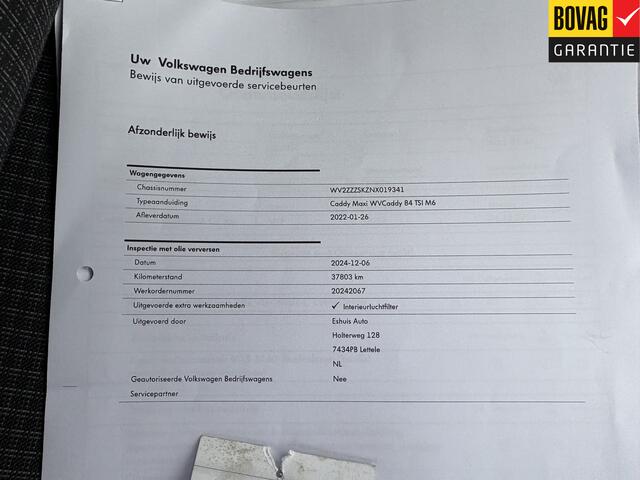Volkswagen CADDY MAXI 1.5 TSI 7p 84kw Life ( Apple Carplay, Android Auto, PDC voor en achter+Camera, Trekhaak) RIJKLAARPRIJS!