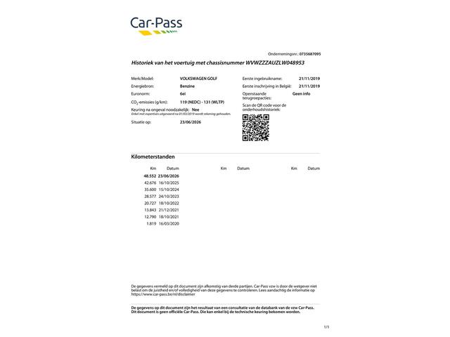 Volkswagen GOLF 1.5 TSI Comfortline Business Navi/Schuifdak/Klima/48dkm...