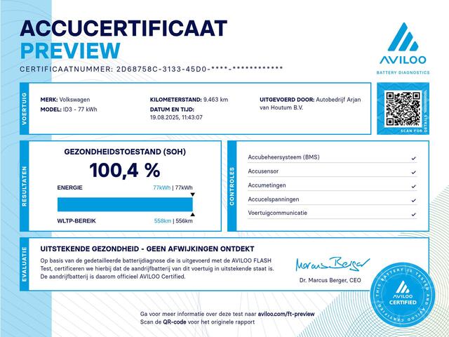 Volkswagen ID.3 Pro S Limited Edition 77 kWh Panoramadak, 360° Camera, ACC, Dodehoek detectie