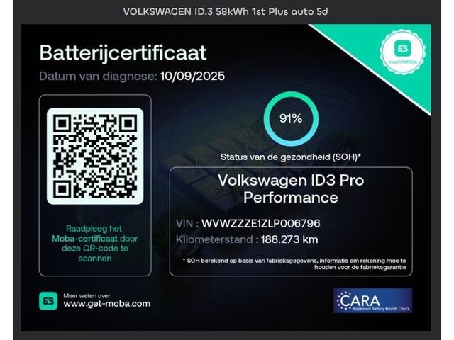 Volkswagen ID.3 First Plus 58kWh -NAVI-ECC-SOH91%-TREKHAAK-