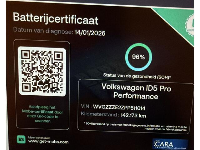 Volkswagen ID.5 Pro 77 kWh SOH 96% | Android/Apple Carplay | LM Velgen 21" | Voorstoelen/Voorruit Verwarmd | Cruise Control Adaptief | Achteruitrijcamera | Airco |