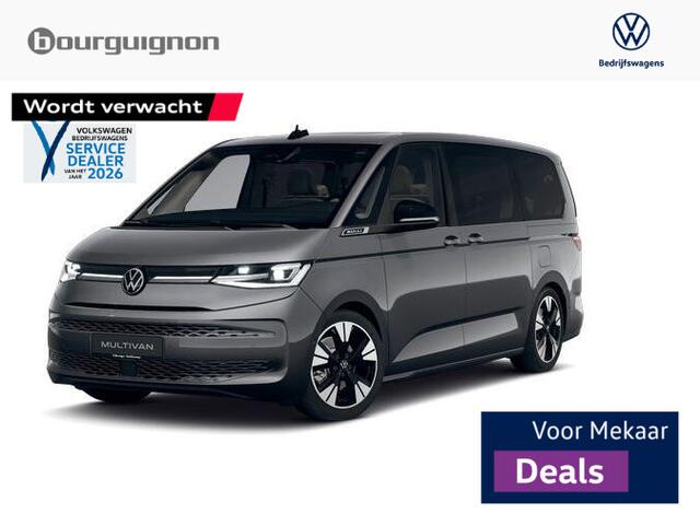 Volkswagen MULTIVAN Bedrijfswagens Bulli L2 1.5 eHybrid EU6 180 kW/245pk DSG 4Motion | Incl BTW/BPM | 7 zitplaatsen vis-a-vis | Trekhaak | Stoelverwarming | Verlaagd onderstel dynamisch | 19" Halmstad lichtmetaal l Wordt verwacht 2 maart |