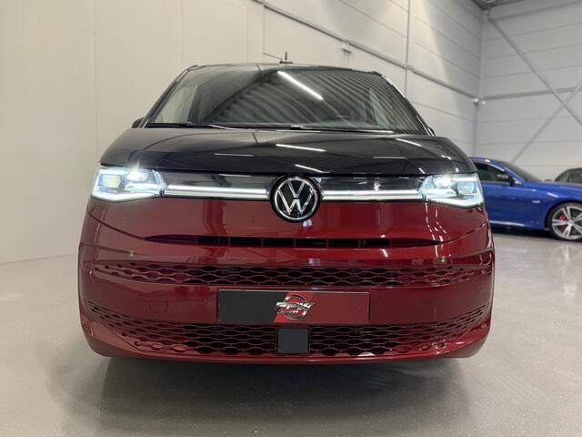 Volkswagen MULTIVAN 1.4 eHybrid Energetic 7p. PANO/LEER/IQ-LIGHT/TREKHAAK/HARMAN-KARDON/CARPLAY/ADAPTIVE-ONDERSTEL/SFEER/ACC/EL.SCHUIFDEUREN/STANDKACHEL/CAMERA/TWO-TONE FORTANA-RED METALLIC-DEEP BLACK PEARL/VOLLEDIG VW DEALER HISTORIE, N