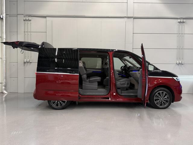 Volkswagen MULTIVAN 1.4 eHybrid Energetic 7p. PANO/LEER/IQ-LIGHT/TREKHAAK/HARMAN-KARDON/CARPLAY/ADAPTIVE-ONDERSTEL/SFEER/ACC/EL.SCHUIFDEUREN/STANDKACHEL/CAMERA/TWO-TONE FORTANA-RED METALLIC-DEEP BLACK PEARL/VOLLEDIG VW DEALER HISTORIE, N