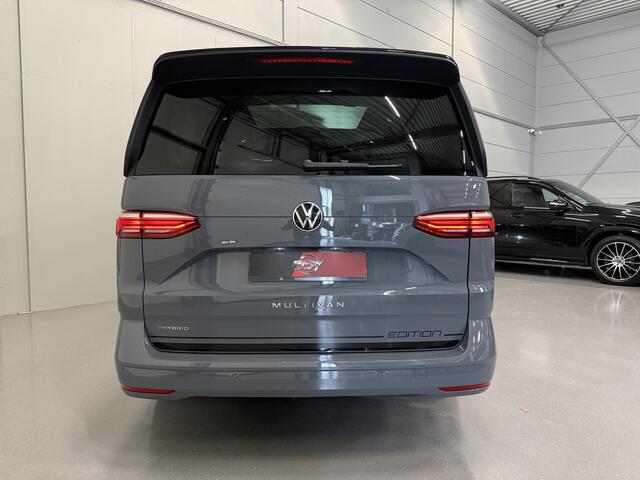 Volkswagen MULTIVAN 1.4 eHybrid L2 EDITION 7p. PANO/TREKHAAK/LEER/HEAD-UP/IQ-LIGHT/ACC/ADAPTIVE-ONDERSTEL/SFEER/CAMERA/CARPLAY/ELECTR.SCHUIFDEUREN/18"BLACK/TWO-TONE PURE GREY MET DEEP BLACK/VOLLEDIGE VW DEALER HISTORIE, NET OH BEURT GEHAD