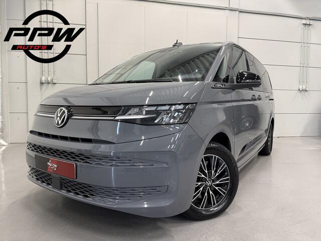 Volkswagen MULTIVAN 1.4 eHybrid L2 BULLI EDITION 7p. PURE-GREY/TREKHAAK/CAMERA/ACC/STANDKACHEL/CARPLAY/NAVI/ELECTR.A.KLEP/PRIVACY/17"/SCHUIFRUITJES/VOLLEDIG VW DEALER HISTORIE