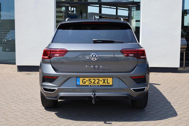 Volkswagen T-Roc 1.5 TSI Sport Business R 110KW-150PK DSG, 4 Seizoenenbanden, Dodehoek sensor, R Line in en exterieur, digital cockpit, panoramadak, navigatie, DAB+, winterpakket met stoelverwarming spiegel pakket privacy glas chrome dakrail led koplampen adaptieve cruise