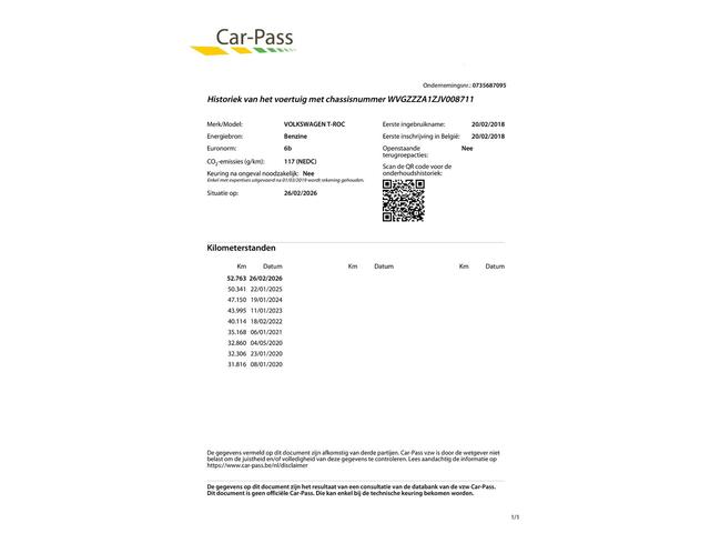 Volkswagen T-Roc 1.0 TSI Style Klima/Cruise/Car-play/52dkm...