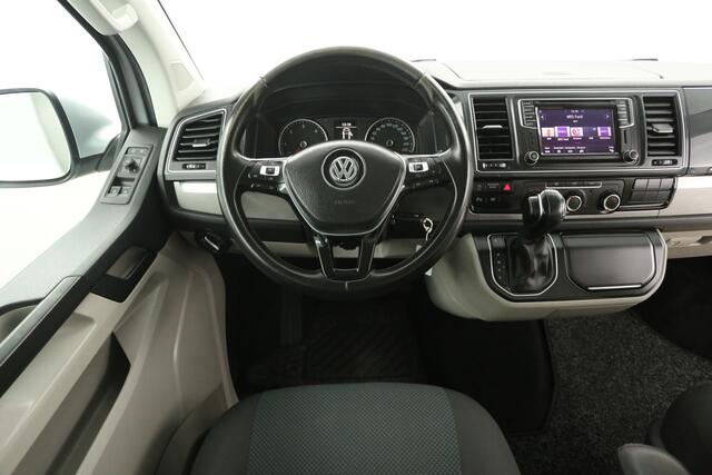 Volkswagen TRANSPORTER 2.0 TDI 150PK L2H1 | Dubbele Cabine | 5 Persoons | DSG Automaat ACC Airco 2xSchuifdeur Carplay LED Trekhaak Navi PDC 17"LMV