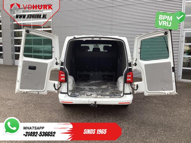 Volkswagen TRANSPORTER T6 2.0 TDI 150 pk DSG Aut. L2 Highline E6 DC Dubbel Cabine BPM VRIJ! Carplay/ Alarm/ Leder/ Cruise/ PDC/ Sidebars/ Trekhaak/ LMV/ DAB