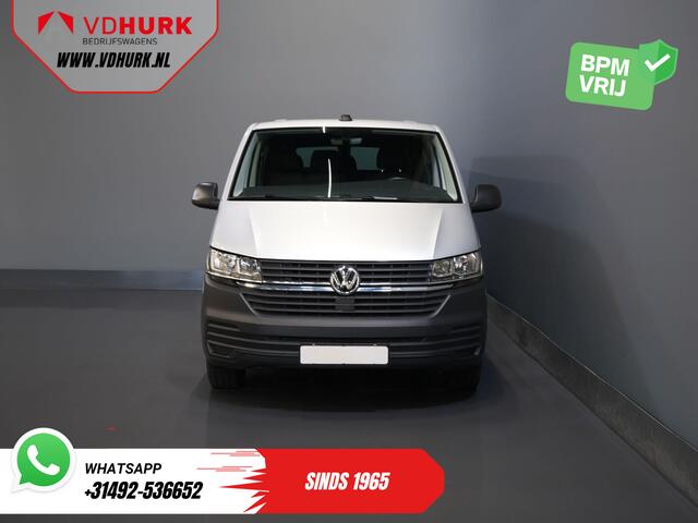 Volkswagen TRANSPORTER T6.1 2.0 TDI 150 pk DSG Aut. L2 DC BPM VRIJ! Dubbel Cabine 6 Pers./ Lage KM!/ Adapt.Cruise/ Navi/ Carplay/ Trekhaak