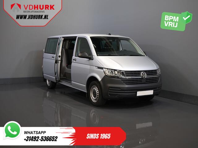 Volkswagen TRANSPORTER T6.1 2.0 TDI 150 pk DSG Aut. L2 DC BPM VRIJ! Dubbel Cabine 6 Pers./ Lage KM!/ Adapt.Cruise/ Navi/ Carplay/ Trekhaak