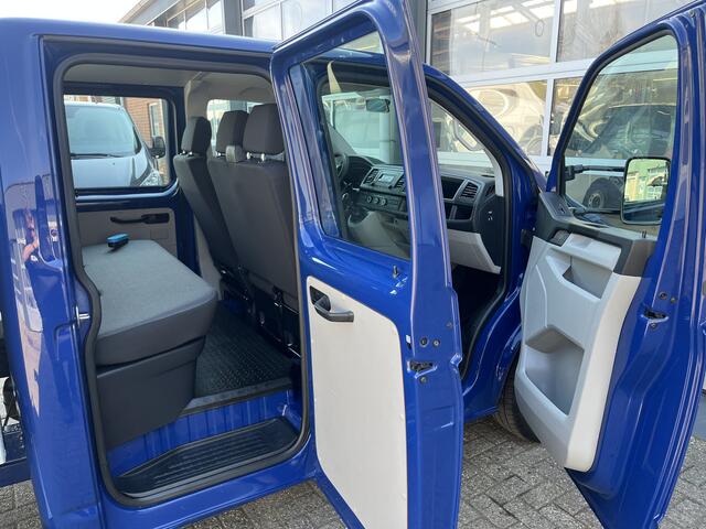 Volkswagen TRANSPORTER 2.0 TDI L2H1 DC Euro 6 Kipper open laadbak Airco trekhaak 2200kg trekgewicht 1e eigenaar Dealer onderhouden Telefoonverbinding Kieper P-up Doka Pritsche Ahk 2200kg