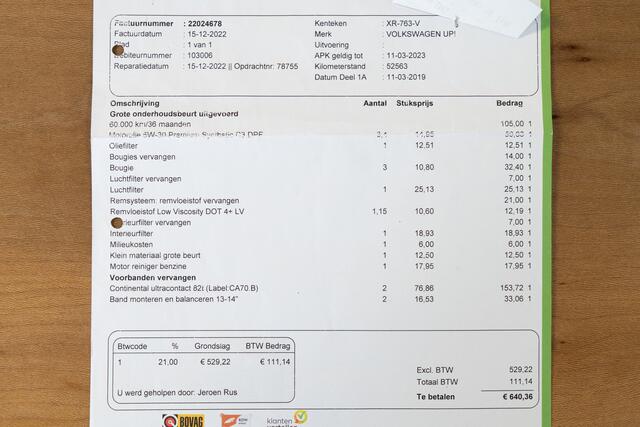 Volkswagen UP! 1.0 BMT move up! 5 Deuren RIJKLAAR INCL : GARANTIE 5 DRS | AIRCO | NED AUTO | DAB Radio |