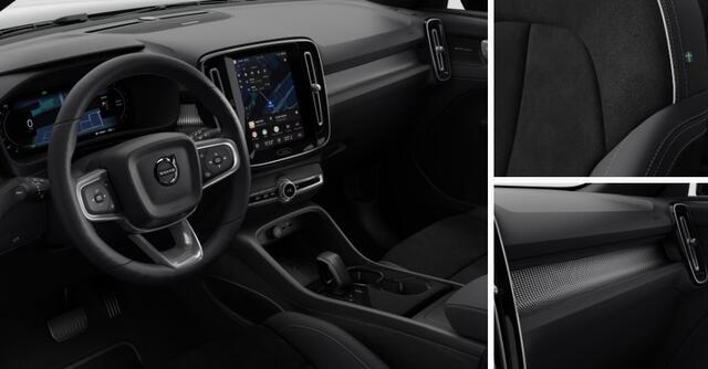 Volvo EX40 252PK Automaat Single Ext. Range Plus 82 kWh / Lounge Pakket / Extra getint glas / 360 Camera / 20'' velgen / Panoramadak / Zwart dak / Harman Kardon / Adaptieve cruise control / Getint glas / Stoel en stuurwielverwarming / parkeersensoren met 360 camera 