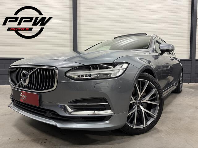 Volvo V90 T8 AWD Inscription OSMIUM-GREY/PANO/HEAD-UP/360CAMERA/MASSAGE+VENTILATIE/2X-MEMORY/CRYSTAL-POOK/ACC/PILOT-ASSIST/19"LMV/PRIVACY/NET OH BEURT GEHAD BIJ VOLVO