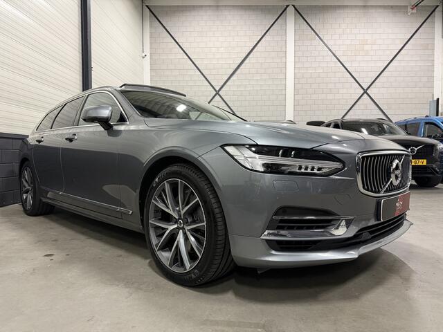 Volvo V90 T8 AWD Inscription OSMIUM-GREY/PANO/HEAD-UP/360CAMERA/MASSAGE+VENTILATIE/2X-MEMORY/CRYSTAL-POOK/ACC/PILOT-ASSIST/19"LMV/PRIVACY/NET OH BEURT GEHAD BIJ VOLVO