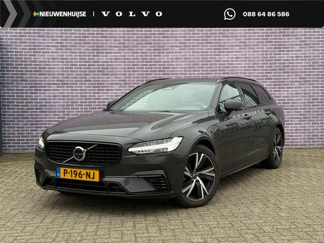 Volvo V90 2.0 T6 Plug-in hybrid AWD Plus Dark | Long Range || DAB+| elektr. verstelbare bestuurderstoel | Leder | Volvo on Call | Trekhaak | Stoelverwarming | 360° Camera | Keyless entry/drive | Schuif/kantel panoramadak |