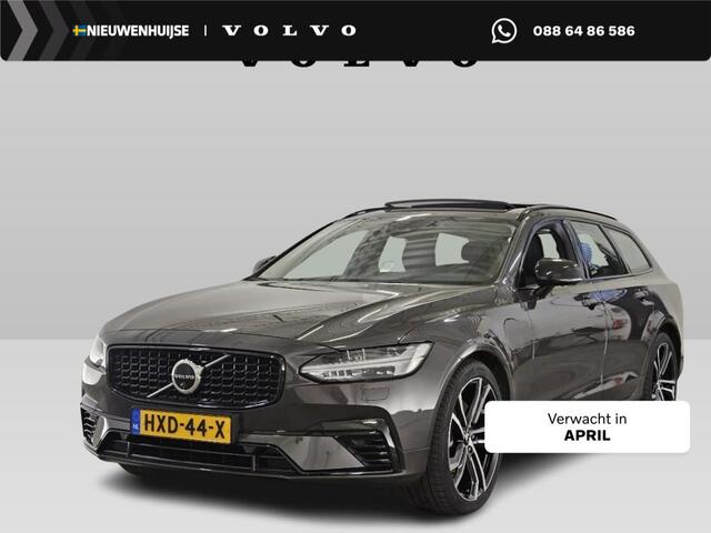 Volvo V90 2.0 T8 Plug-in hybrid AWD Ultra Dark | Gelaagd glas | Trekhaak | Luchtvering | Bowers & Wilkins | Massage | Stoel Koeling | 360° Camera | Adaptieve cruise | Stoel/stuur verwarming |
