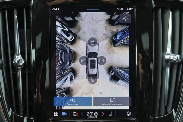Volvo V90 T6 Recharge AWD Plus Bright - Luchtvering - IntelliSafe Assist & Surround - 360º Camera - Harman/Kardon audio - Adaptieve LED koplampen - Verwarmde voorstoelen, stuur & achterbank - Parkeersensoren voor & achter - Elektr. bedienb. voorstoelen met geheugen