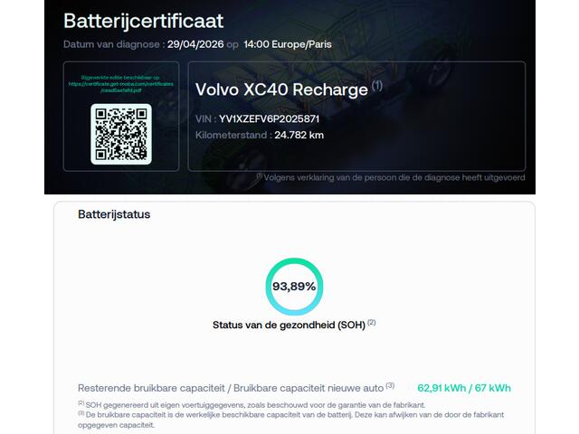 Volvo XC40 Recharge Core | SOH 93,9% | Stoelverwarming | Apple Carplay/Android Auto | Stuurwielverwarming | Cruise control | DAB | Navigatie | LED |