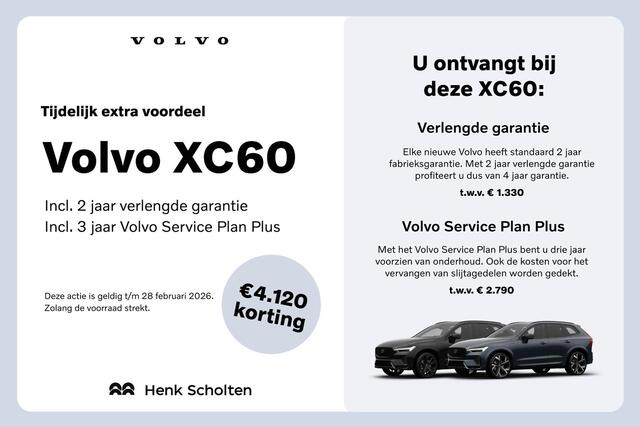 Volvo XC60 2.0 T6 Plug-in hybrid AWD Plus Black Edition | Verwacht Nov. 2025 | Luchtvering | Head-Up Display | 360º Camera | Schuif/Kantel-Panoramadak | Google Infotainment | 21" Lichtmetalen Wielen |