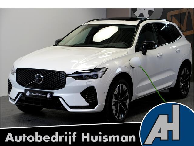Volvo XC60 2.0 T8 AWD 335kW/456pk Aut8 Plug-in hybrid Ultra Dark PANORAMADAK + HARMAN/KARDON + EL.TREKHAAK + STOELMASSAGE&-KOELING + ADAPT.CRUISE + GOOGLE DASH + HEAD-UP + LANE ASSIST + STOEL-&STUURVERWARMING + 360 CAMERA + PARKSENSOREN V&A + 20" LM-VELGEN!!