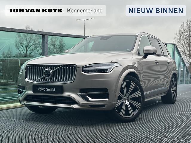 Volvo XC90 2.0 T8 Recharge AWD Ultimate Bright / Luchtvering / Trekhaak / Long Range / Elek. verstelbare stoelen / Voor+achter+stuur verwarmd / Harman Kardon / Keyless / BLIS / Pilot assist + ACC /